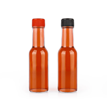 Wholesale Clear Empty 90ml Small Chili Oil Sauce Glass Bottle with Plastic Screw Cap