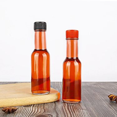 Wholesale Clear Empty 90ml Small Chili Oil Sauce Glass Bottle with Plastic Screw Cap