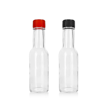 Wholesale Clear Empty 90ml Small Chili Oil Sauce Glass Bottle with Plastic Screw Cap