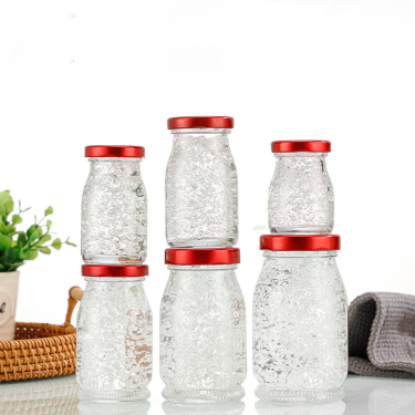 Wholesale clear empty glass jars for honey bird nest pudding yogurt with screw lid