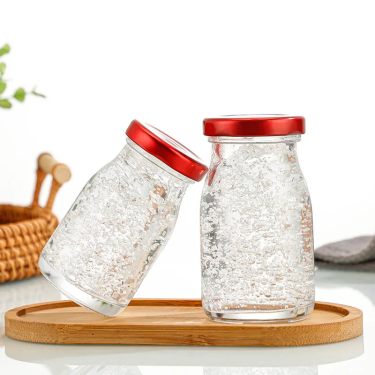 Wholesale clear empty glass jars for honey bird nest pudding yogurt with screw lid