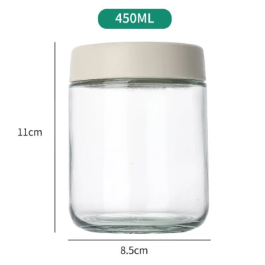 Wholesale 16oz Food Cereal Snacks Glass Containers Pudding Yogurt Storage Glass Jar