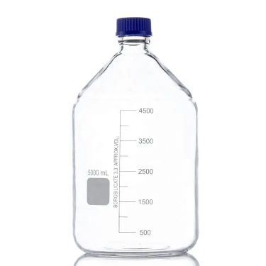 1L 2L 3L 5L 10L 20L Large Clear Amber Laboratory Glass Reagent Bottle with Plastic Lid