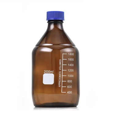 1L 2L 3L 5L 10L 20L Large Clear Amber Laboratory Glass Reagent Bottle with Plastic Lid