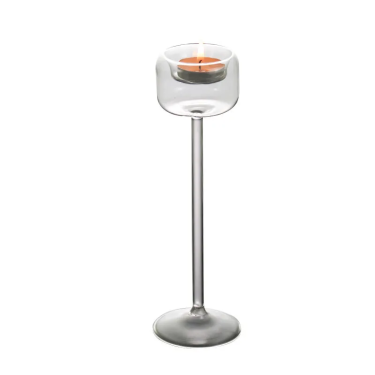 High Borosilicate Unique Long Stem Glass Candlestick