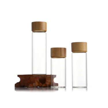 Transparent Empty Dia 30mm Straight High-Borolic Glass Tube Test Bottles with Screw Cap