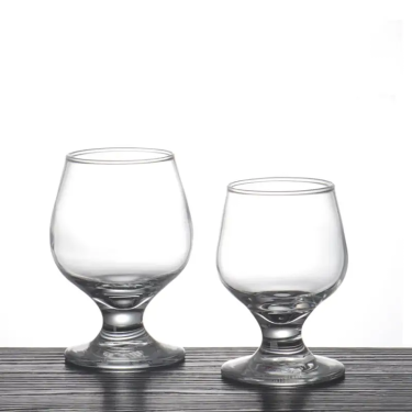 Wholesale Clear Glass Cup Short Stem Brandy Glasses