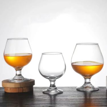 Wholesale Clear Glass Cup Short Stem Brandy Glasses