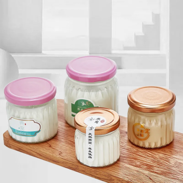 New Design Embossing Round Empty Storage Food Glass Jars For Bird Nest Honey Caviar