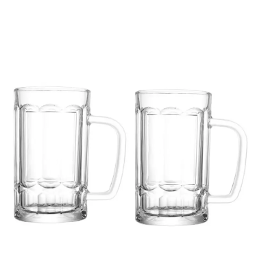 High quality Heavy Large 14oz glass beer mugs with handle