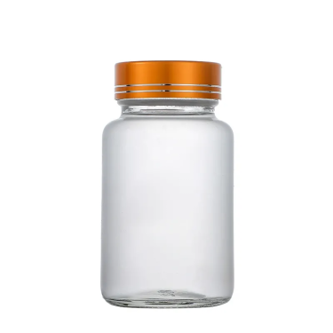 Wholesale Custom Clear Frosted Capsule Pill Vitamin Pharmaceutical Glass Jar