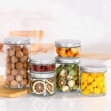 Wholesale 200ml to 1000ml round empty storage glass food jar mason jars