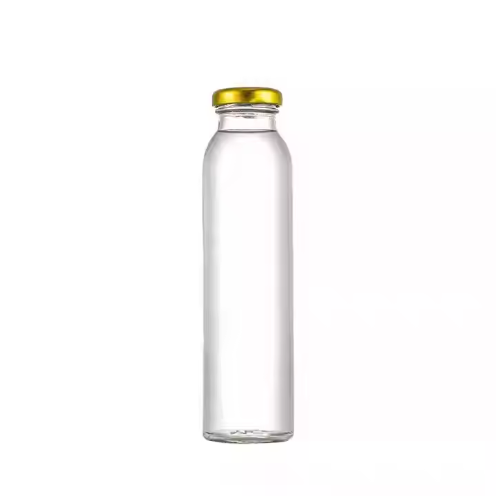 16oz Juice Bottle Flint Clear Cylinder Glass Containers 500ml Round Glass Bottle 300ml Empty Beverage Bottle For Water Lemonade