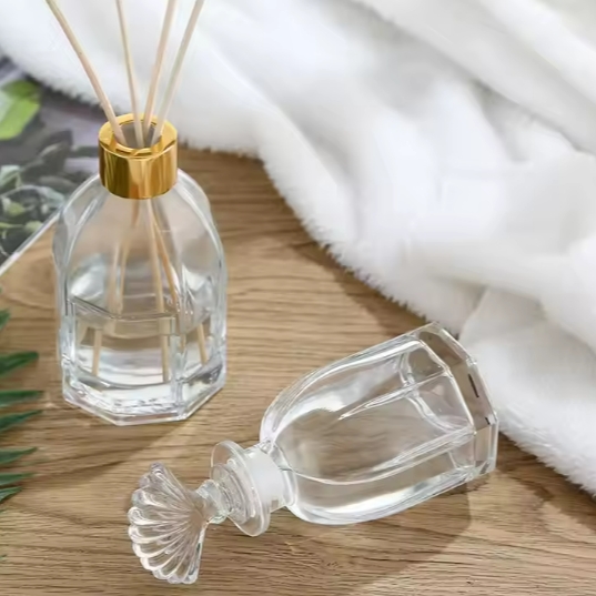 50ml 100ml 150ml 200ml Clear empty aroma reed diffuser bottle glass reed diffuser perfume bottles with cork