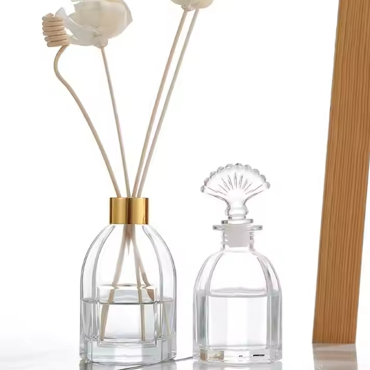 50ml 100ml 150ml 200ml Clear empty aroma reed diffuser bottle glass reed diffuser perfume bottles with cork