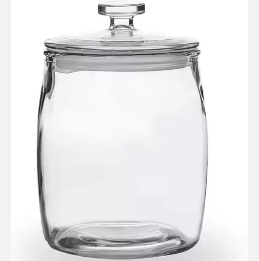 Custom 72oz Clear Empty Food Storage Container Glass Canister Candy Jar with Airtight Lid