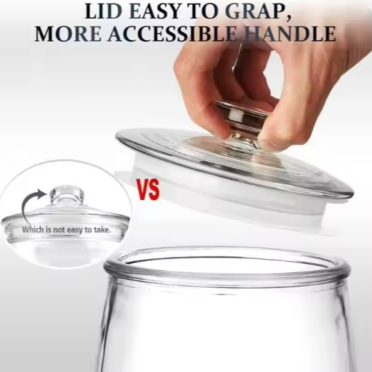 Custom 72oz Clear Empty Food Storage Container Glass Canister Candy Jar with Airtight Lid