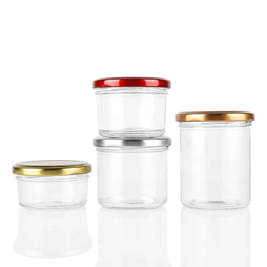 80ml 100ml 150ml 200ml Clear Empaty Straight Shape Birds Nest Caviar Jam Food Glass Jar