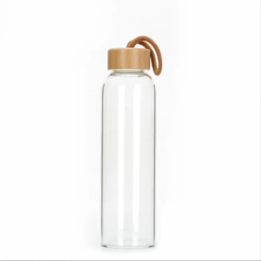 480ml 550ml high borosilicate sport drinks glass water bottles with string and lid