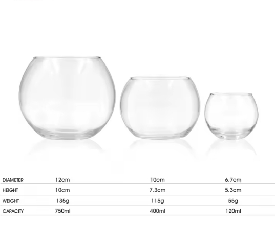 750ml 400ml 120ml Custom Round Clear Factory Direct Luxury Candle Container Sale Home Decoration Candle Glass Jars Holder