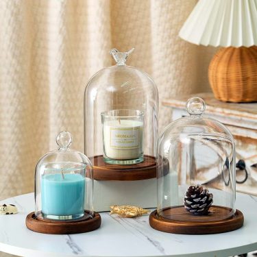 Elevate Your Décor with High Borosilicate Custom Color Round Bell-Shaped Crystal Glass Candle Jars