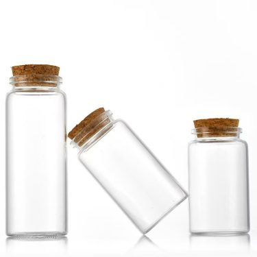 Factory Supply 47mm Diameter High Borosilicate Glass Tube Glass Bottle Food Storage sealed Glass Jar with Cork