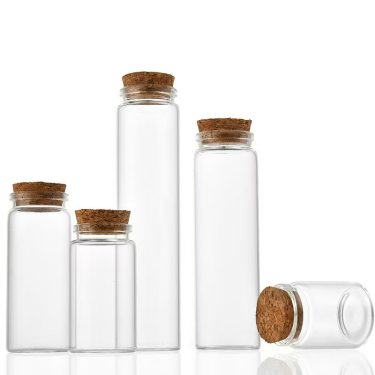 Factory Supply 47mm Diameter High Borosilicate Glass Tube Glass Bottle Food Storage sealed Glass Jar with Cork