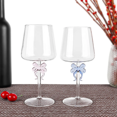 420ml High Quality Transparent Creative Bow Shape Goblet Red Wine Glass champagne Glass