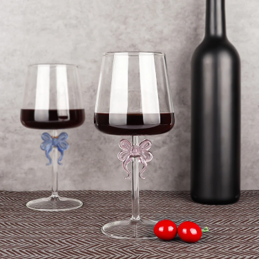 420ml High Quality Transparent Creative Bow Shape Goblet Red Wine Glass champagne Glass