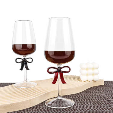 High Quality Transparent Creative Bow Shape Goblet Red Wine Glass champagne Glass