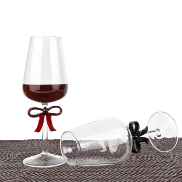 High Quality Transparent Creative Bow Shape Goblet Red Wine Glass champagne Glass