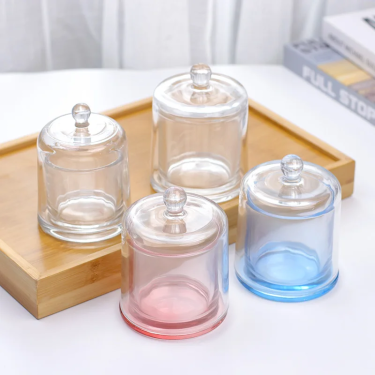 120ml 210ml 390ml 730ml iridescent gradient glass candle jar containers with glass lid