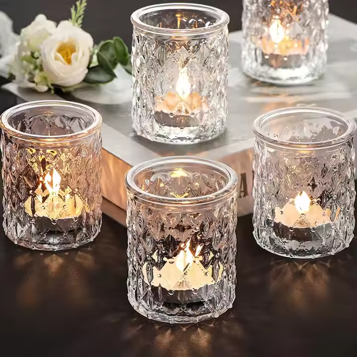 36pcs Votive Candle Holders decorative Clear Glass Candle jars for Table Centerpieces decor