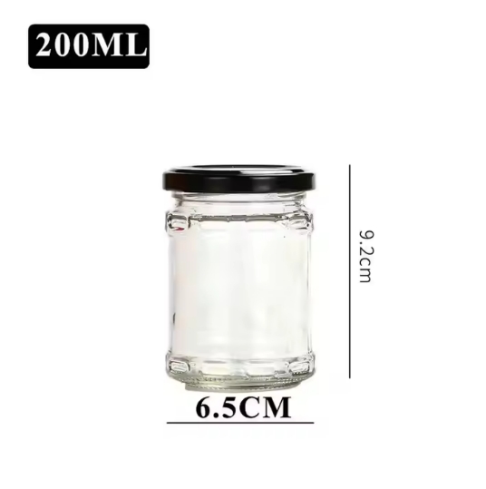 200ml Honey Chili Jar Sauce Glass Jar with Metal Lid Glass Jar for Pickle