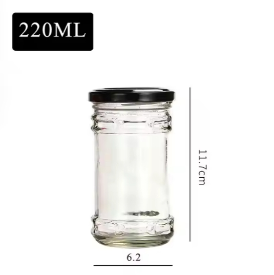 200ml Honey Chili Jar Sauce Glass Jar with Metal Lid Glass Jar for Pickle