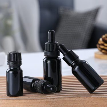 10ml-100ml Matte Frosted Black Round Spray Essential Oil Skin Care Cosmetic Glass Bottle